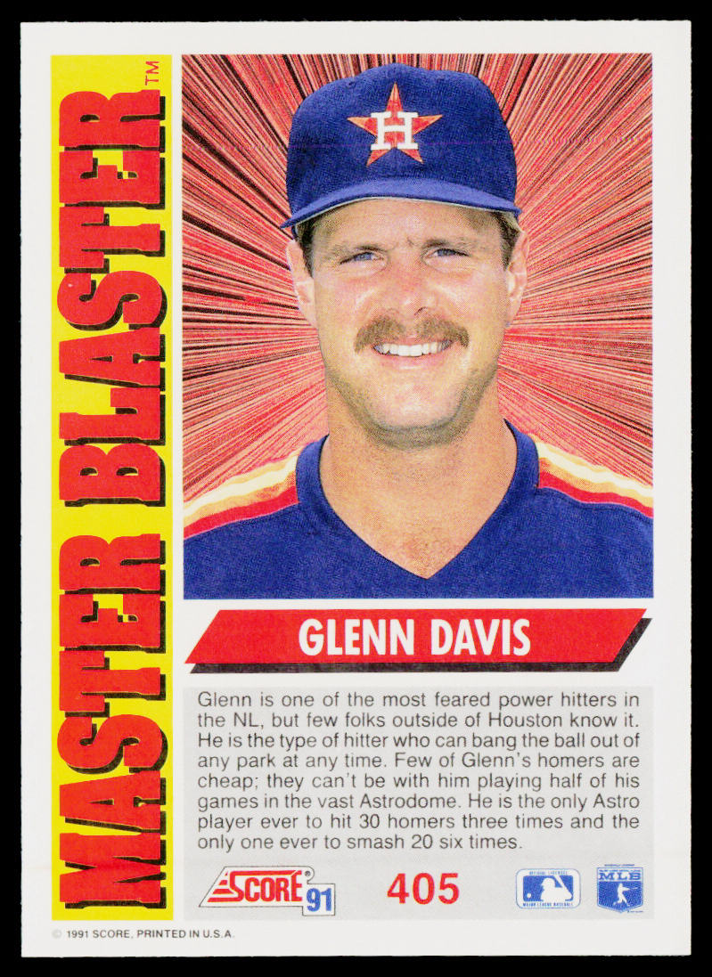 Glenn Davis 1991 Score #405 Houston Astros