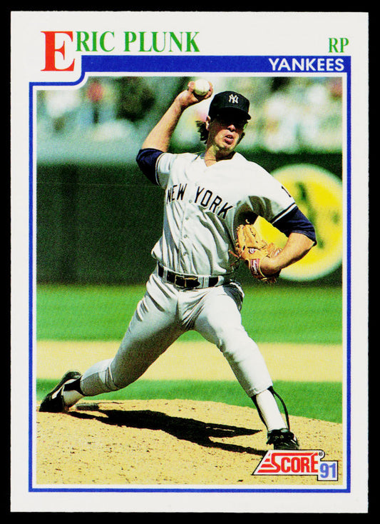 Eric Plunk 1991 Score #428 New York Yankees