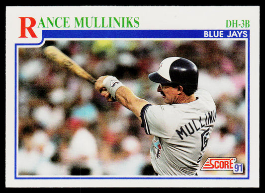 Rance Mulliniks 1991 Score #433 Toronto Blue Jays