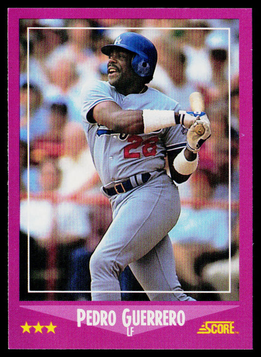 Pedro Guerrero 1988 Score #9 Los Angeles Dodgers