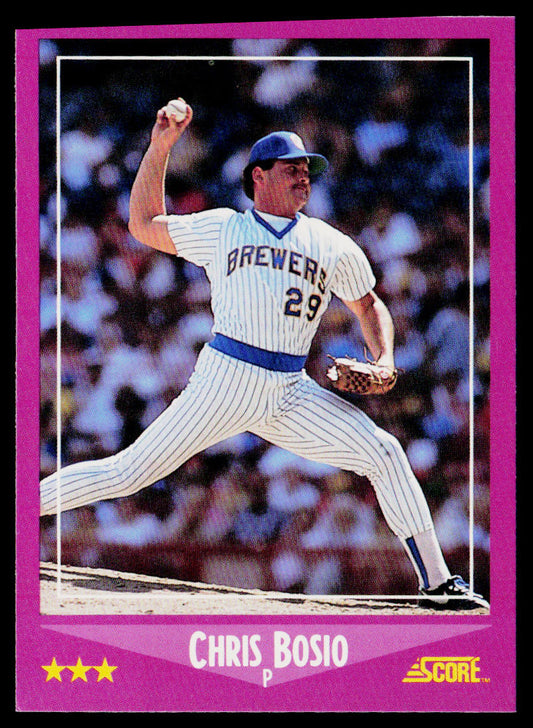 Chris Bosio 1988 Score #38 Milwaukee Brewers