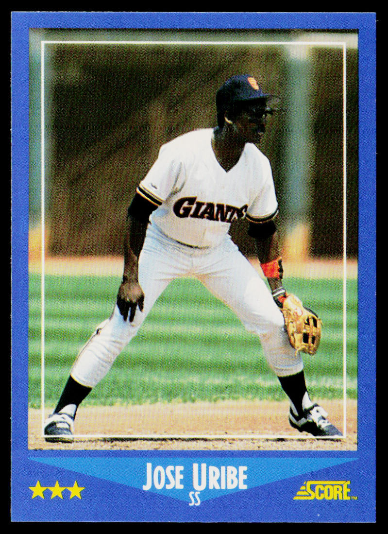 Jose Uribe 1988 Score #165 San Francisco Giants