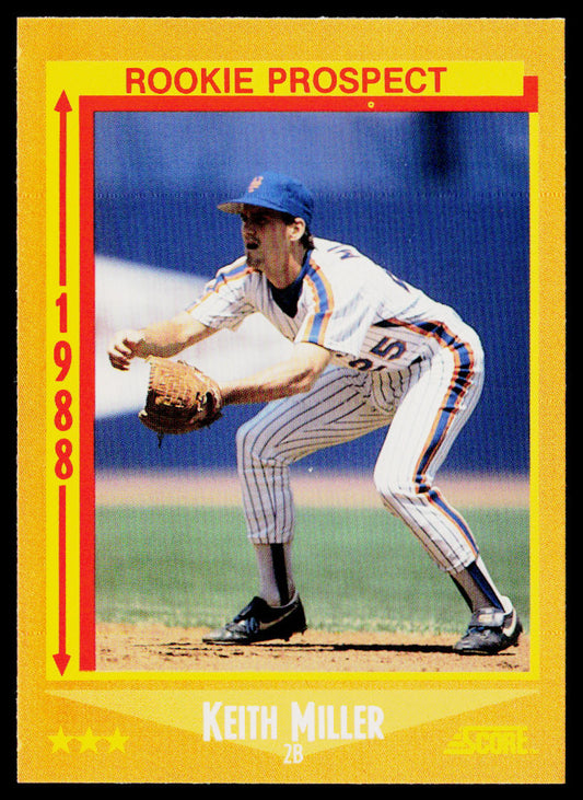 Keith Miller 1988 Score #639 RC New York Mets
