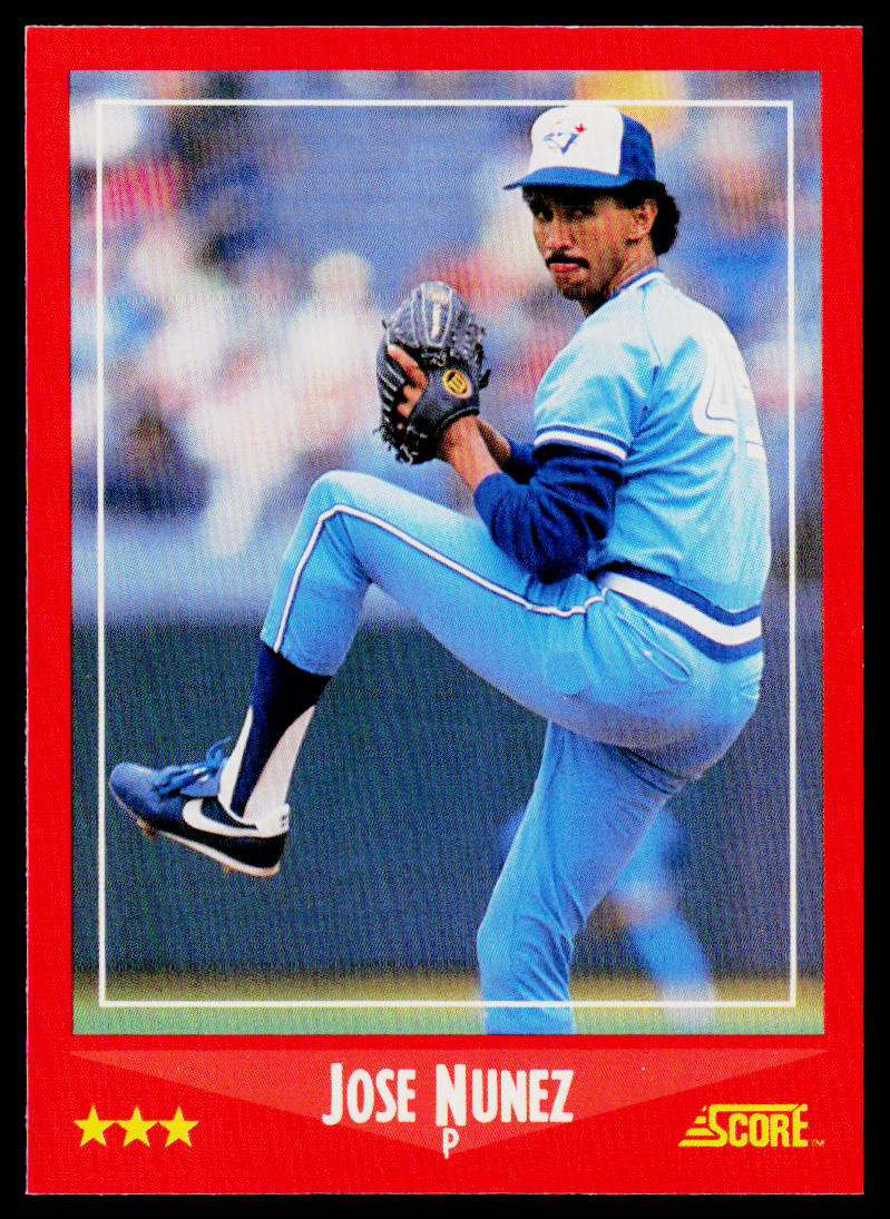 Jose Nunez 1988 Score #312 RC Toronto Blue Jays