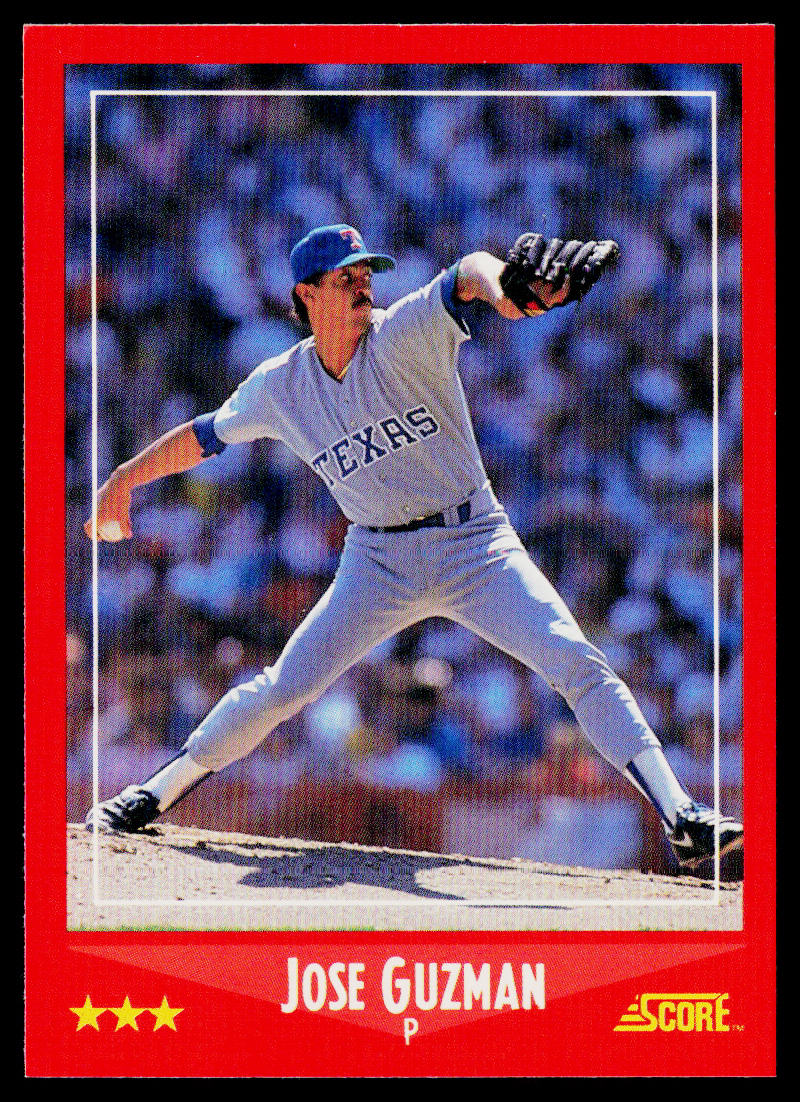 Jose Guzman 1988 Score #322 Texas Rangers