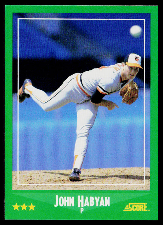 John Habyan 1988 Score #353 Baltimore Orioles