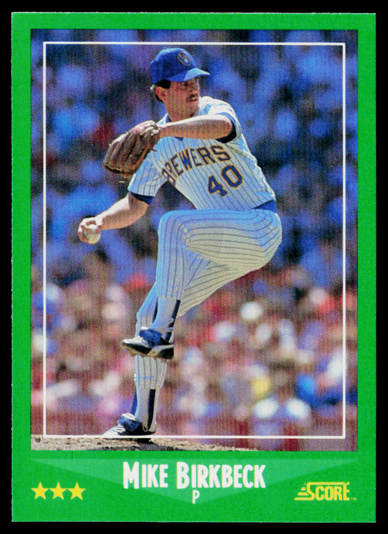 Mike Birkbeck 1988 Score #369 Milwaukee Brewers