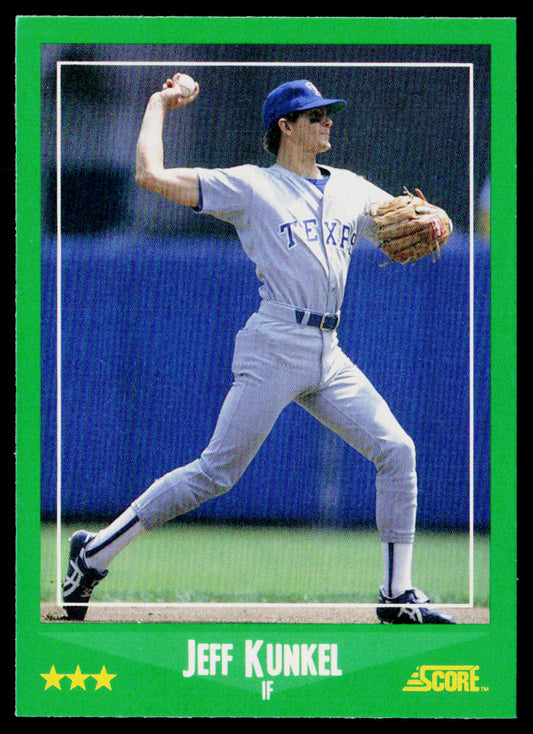 Jeff Kunkel 1988 Score #407 Texas Rangers
