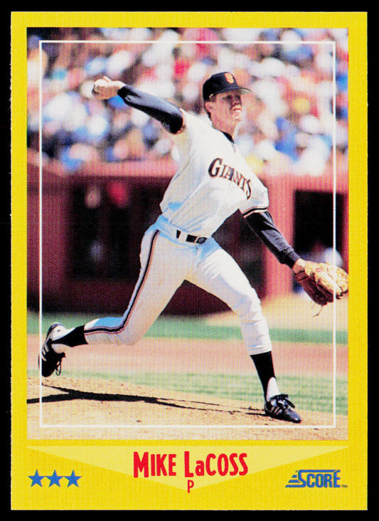 Mike LaCoss 1988 Score #465 San Francisco Giants
