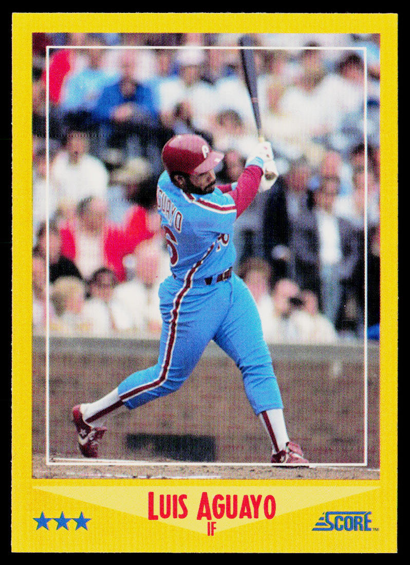 Luis Aguayo 1988 Score #499 Philadelphia Phillies