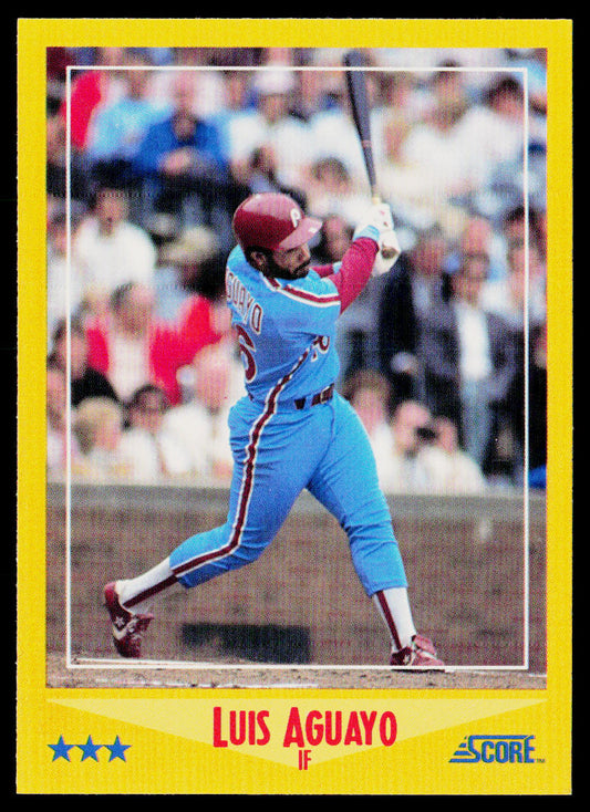 Luis Aguayo 1988 Score #499 Philadelphia Phillies