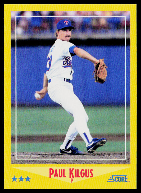 Paul Kilgus 1988 Score #536 RC Texas Rangers
