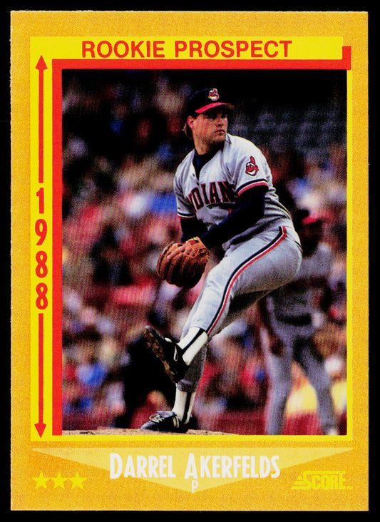 Darrel Akerfelds 1988 Score #632 RC Cleveland Indians