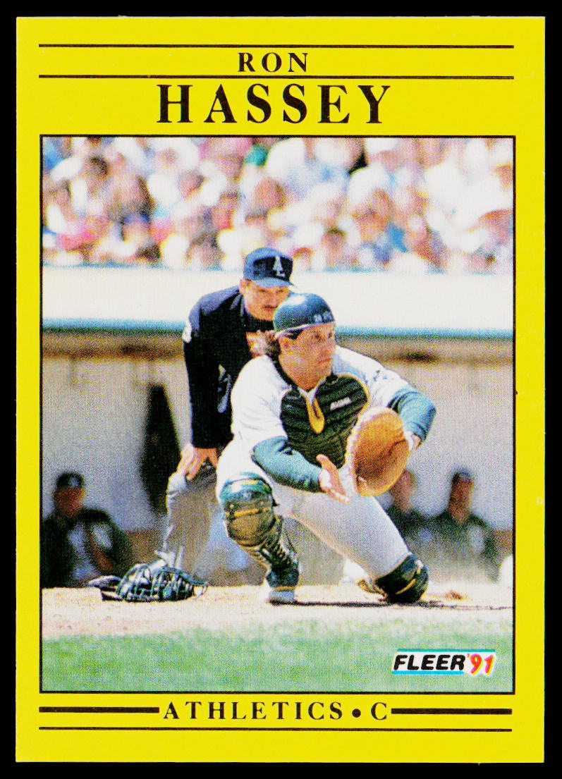 Ron Hassey 1991 Fleer #8b Oakland Athletics