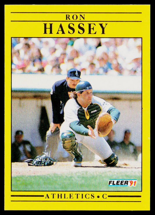 Ron Hassey 1991 Fleer #8b Oakland Athletics