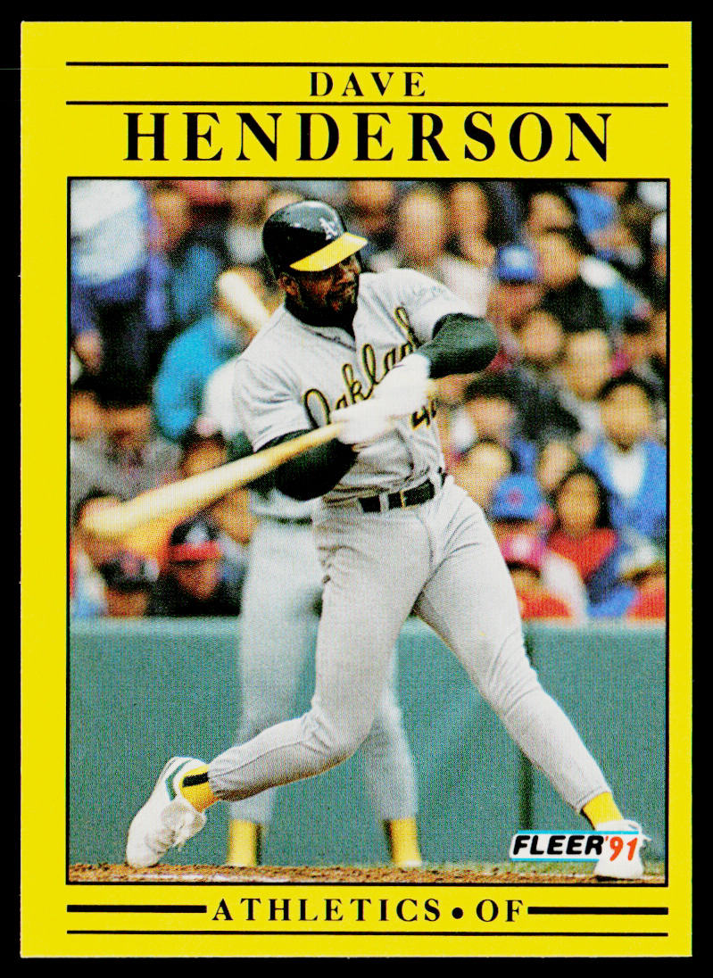 Dave Henderson 1991 Fleer #9a Oakland Athletics