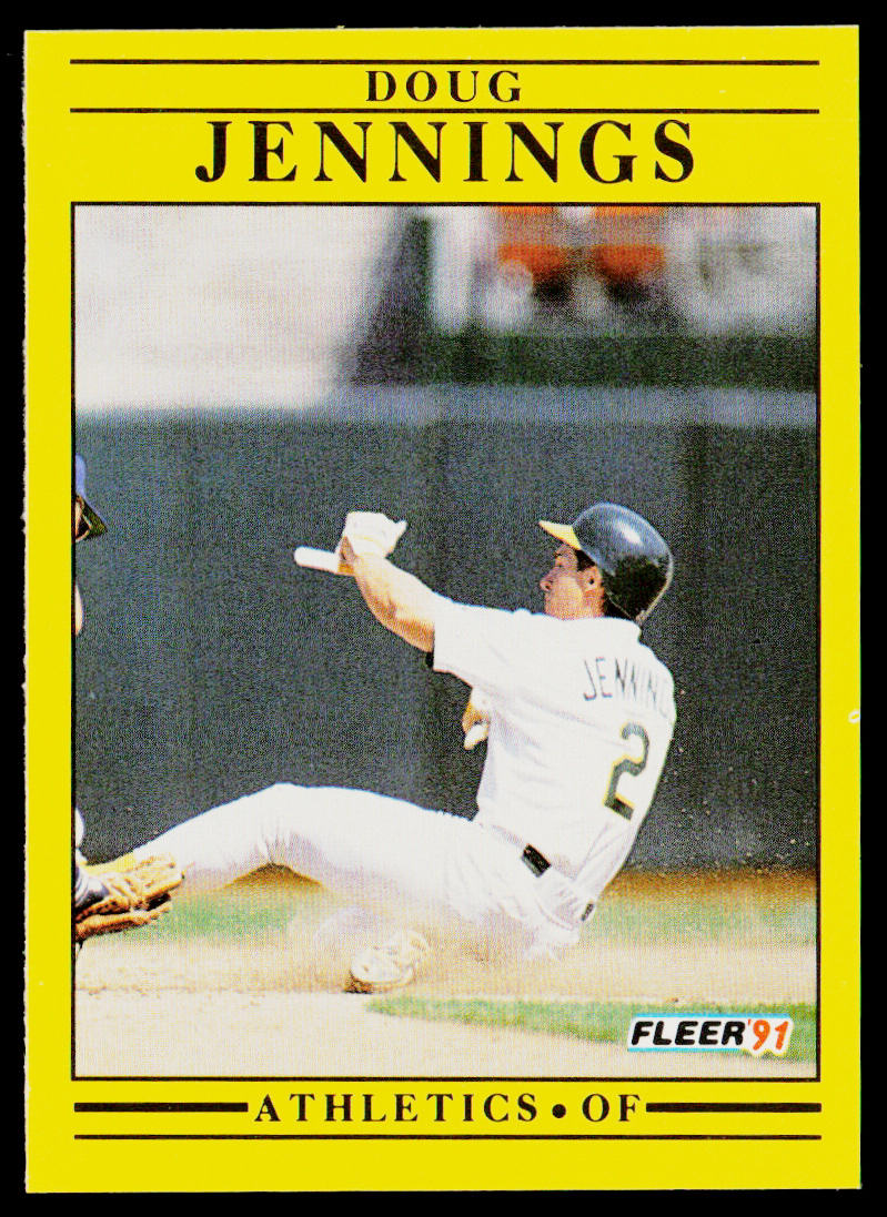 Doug Jennings 1991 Fleer #12b Oakland Athletics