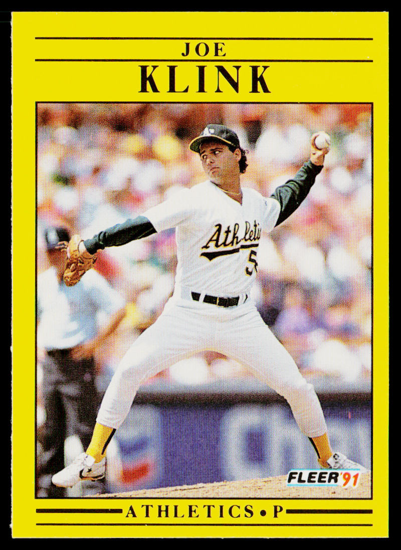 Joe Klink 1991 Fleer #13b Oakland Athletics