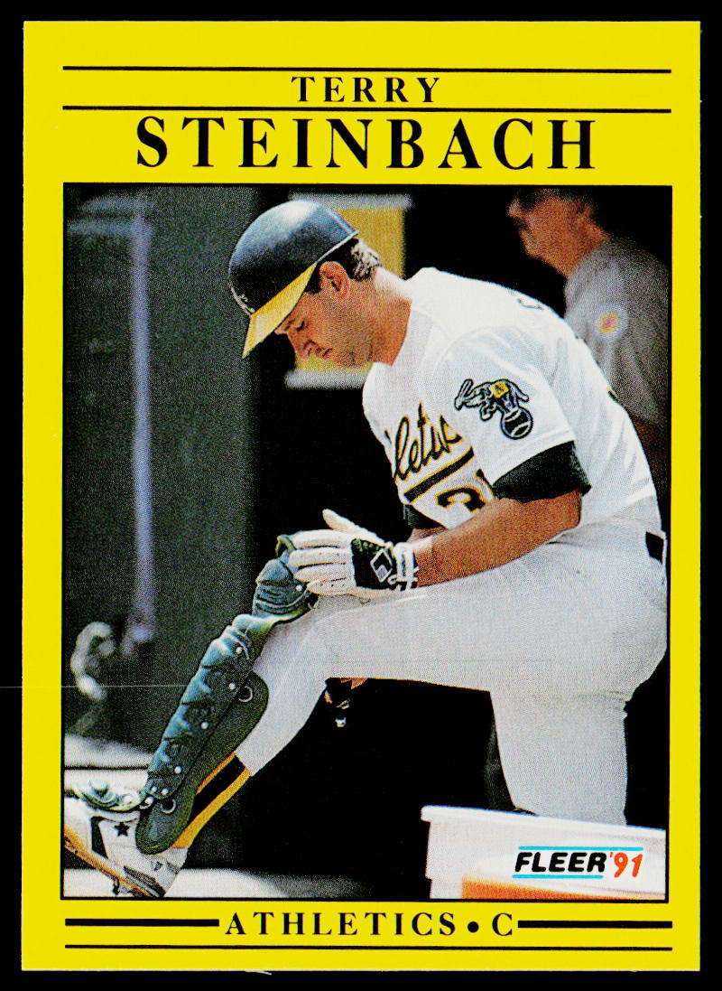 Terry Steinbach 1991 Fleer #24b Oakland Athletics