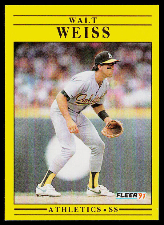 Walt Weiss 1991 Fleer #26 Oakland Athletics