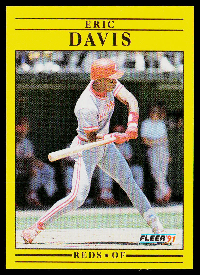 Eric Davis 1991 Fleer #61a Cincinnati Reds