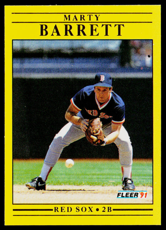 Marty Barrett 1991 Fleer #84b Boston Red Sox