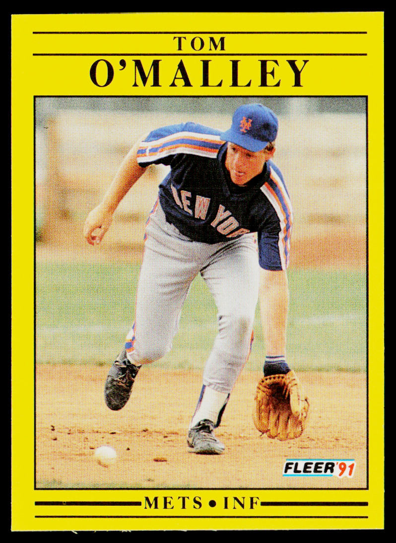 Tom O'Malley 1991 Fleer #157a New York Mets