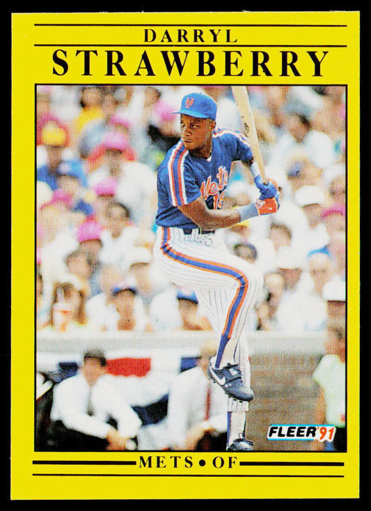 Darryl Strawberry 1991 Fleer #161b New York Mets