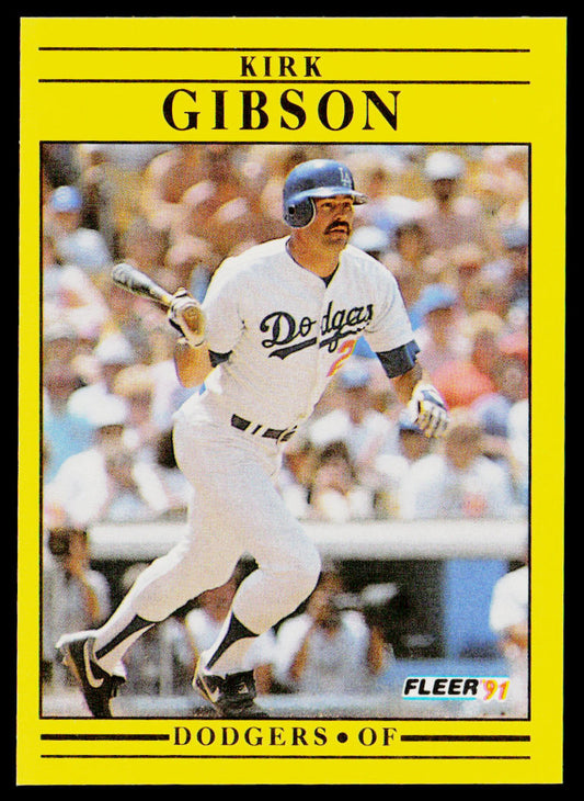 Kirk Gibson 1991 Fleer #199b Los Angeles Dodgers
