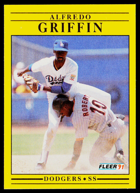 Alfredo Griffin 1991 Fleer #201b Los Angeles Dodgers