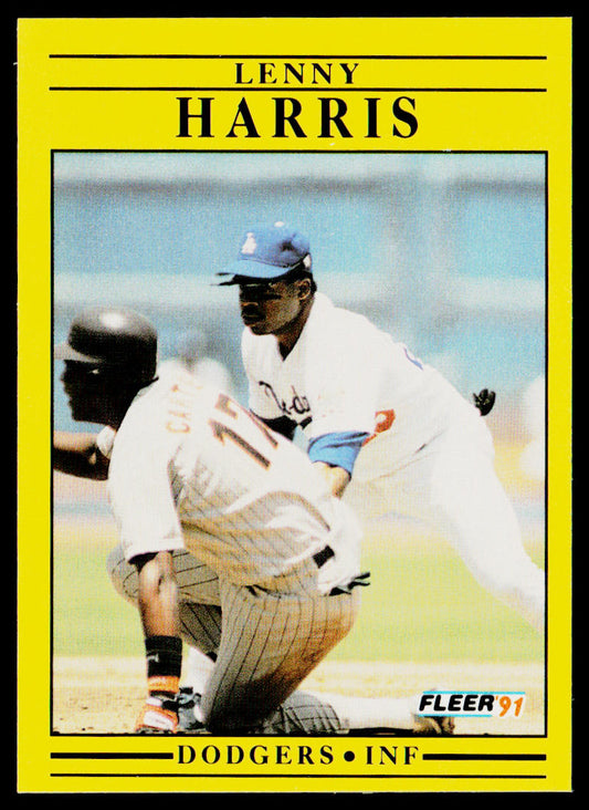 Lenny Harris 1991 Fleer #204b Los Angeles Dodgers