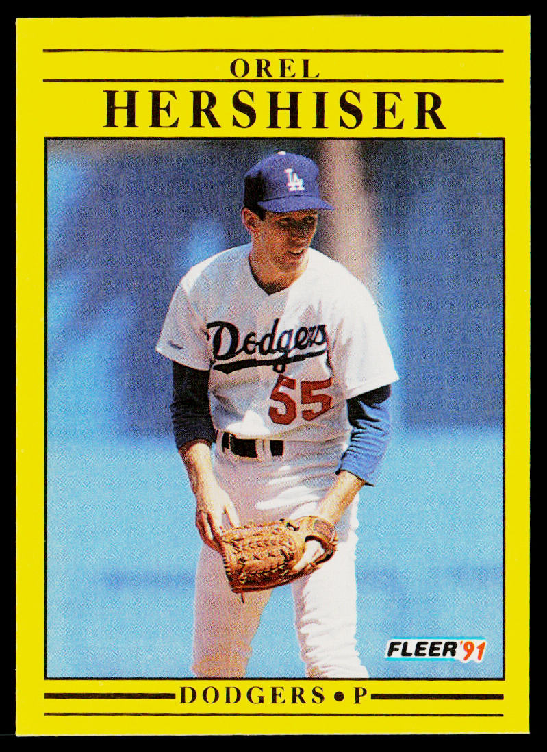 Orel Hershiser 1991 Fleer #208b Los Angeles Dodgers