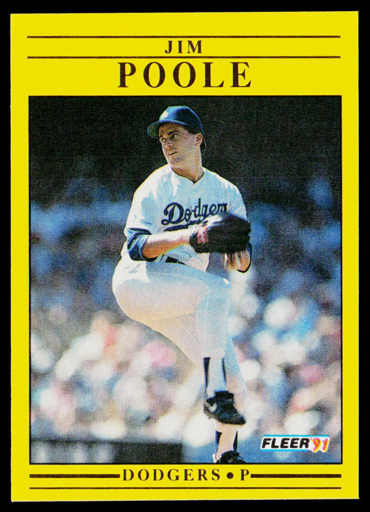 Jim Poole 1991 Fleer #217b RC Los Angeles Dodgers