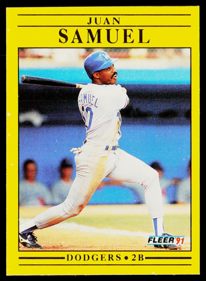 Juan Samuel 1991 Fleer #218 Los Angeles Dodgers