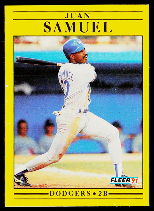 Juan Samuel 1991 Fleer #218 Los Angeles Dodgers