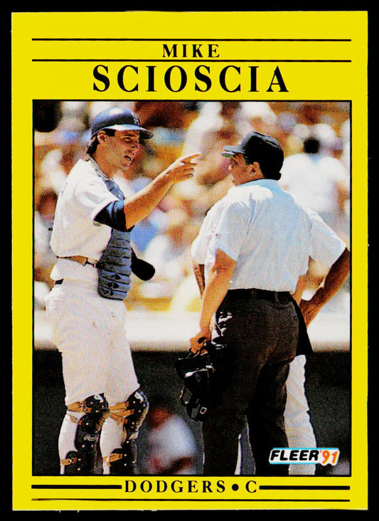 Mike Scioscia 1991 Fleer #219b Los Angeles Dodgers