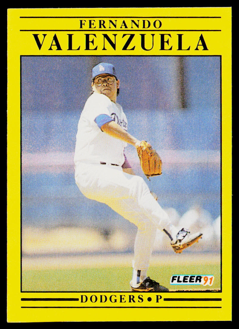Fernando Valenzuela 1991 Fleer #222b Los Angeles Dodgers