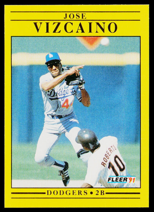 Jose Vizcaino 1991 Fleer #223b Los Angeles Dodgers