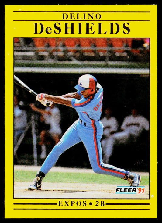 Delino DeShields 1991 Fleer #228b Montreal Expos