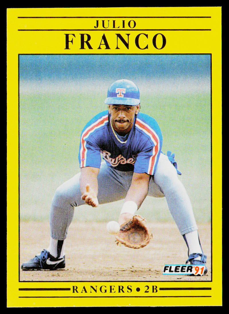 Julio Franco 1991 Fleer #285b Texas Rangers