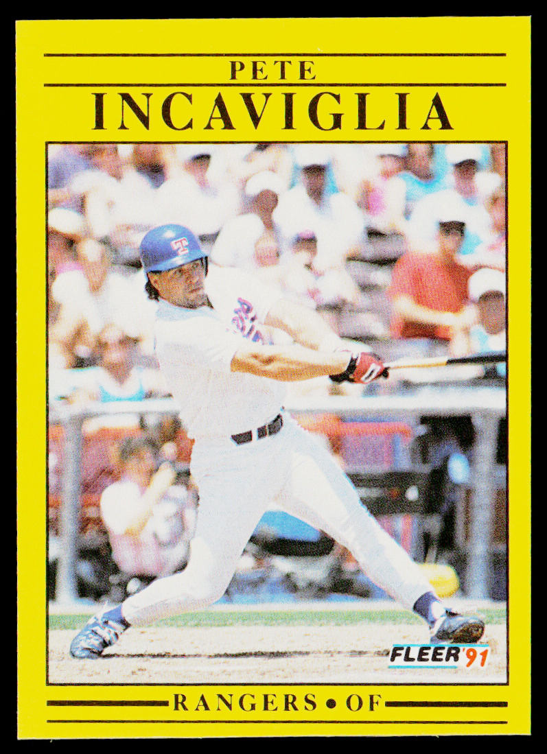 Pete Incaviglia 1991 Fleer #290b Texas Rangers
