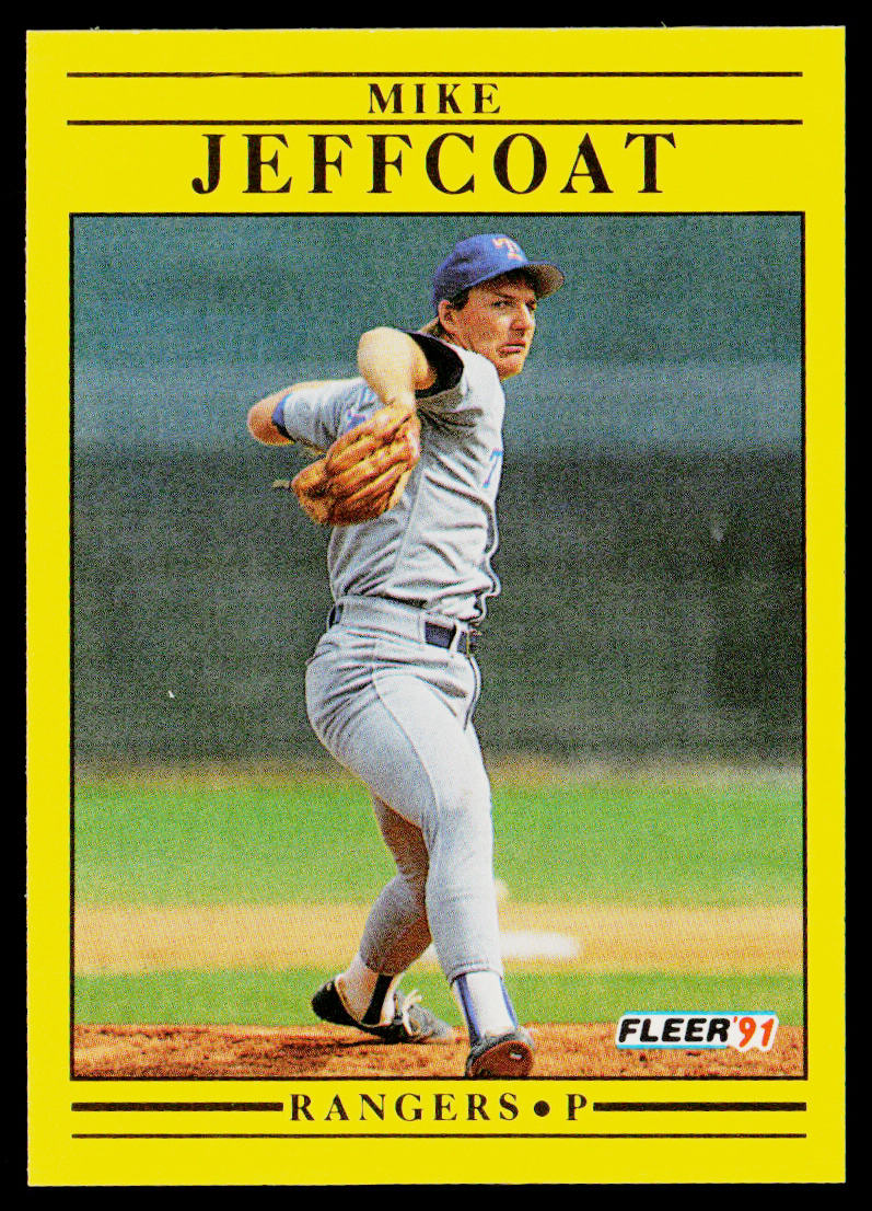 Mike Jeffcoat 1991 Fleer #291a Texas Rangers
