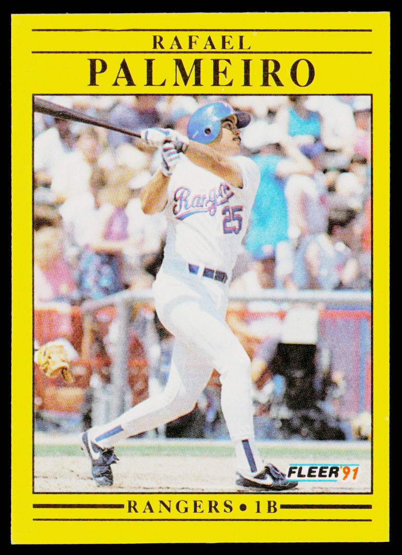 Rafael Palmeiro 1991 Fleer #295a Texas Rangers