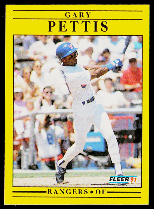 Gary Pettis 1991 Fleer #297a Texas Rangers