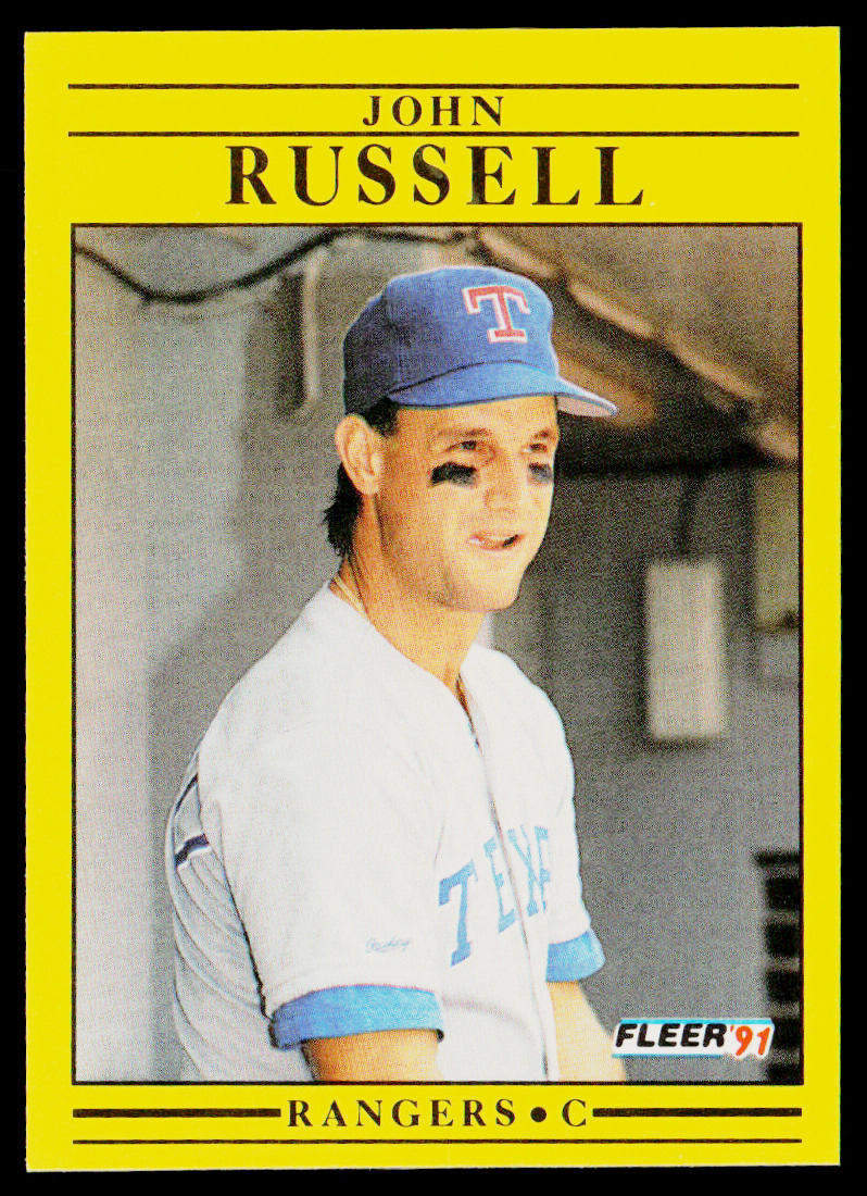 John Russell 1991 Fleer #301a Texas Rangers