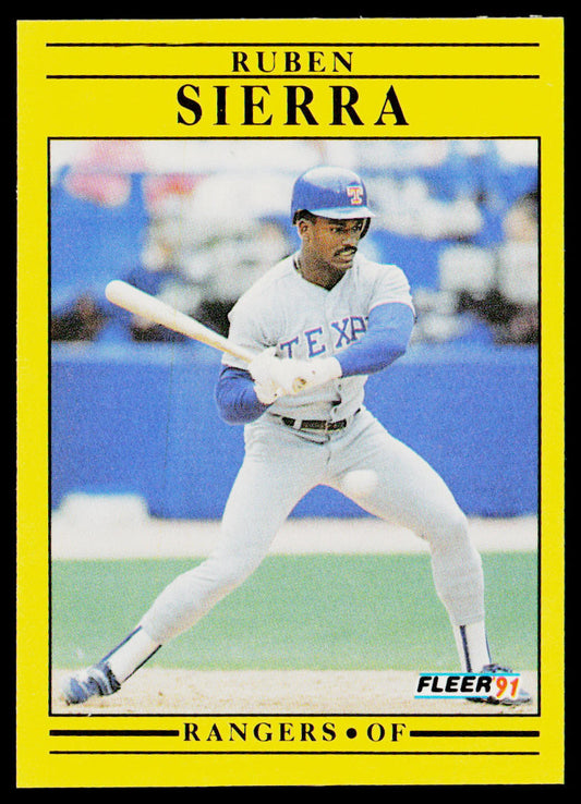 Ruben Sierra 1991 Fleer #303b Texas Rangers