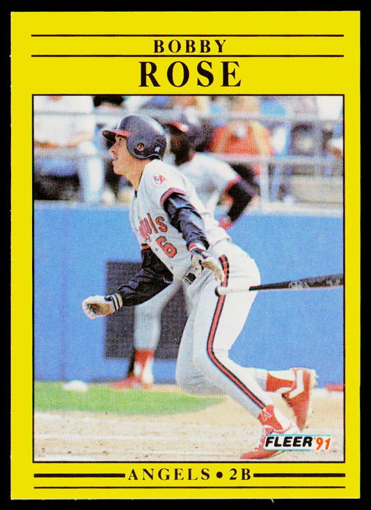 Bobby Rose 1991 Fleer #324b California Angels