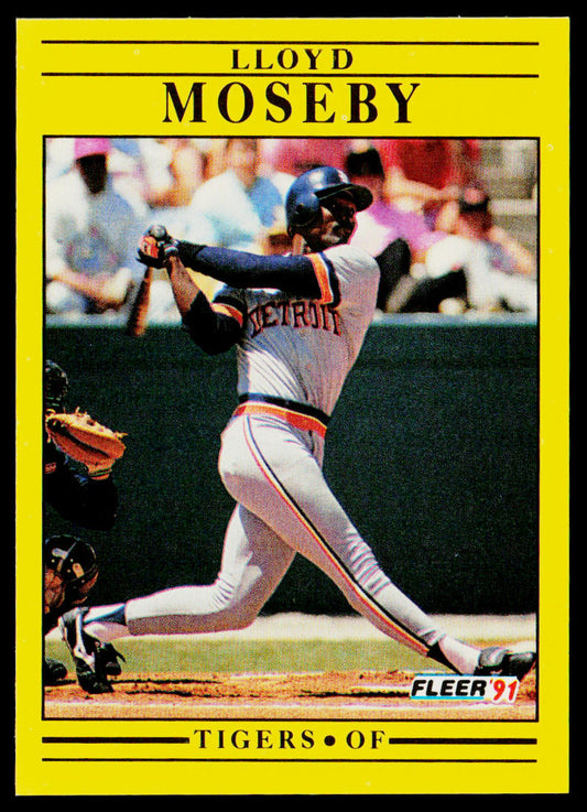 Lloyd Moseby 1991 Fleer #344b Detroit Tigers
