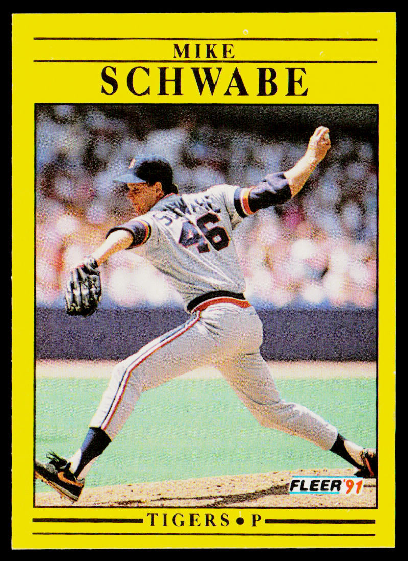 Mike Schwabe 1991 Fleer #351 RC Detroit Tigers