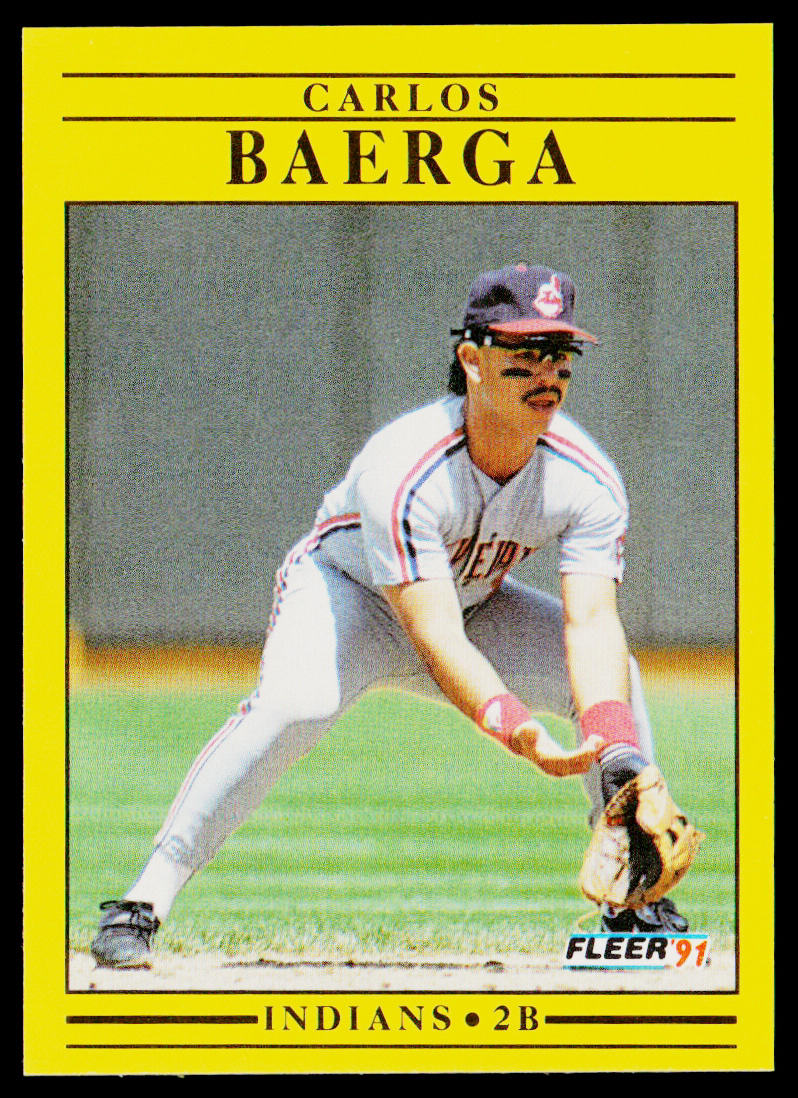 Carlos Baerga 1991 Fleer #360a Cleveland Indians